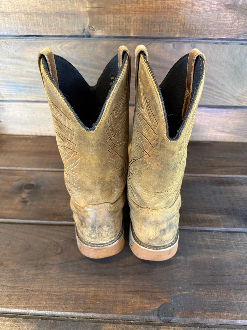 Irish Setter Marshall 83912 Tan Leather Steel Toe Pull On Boots Men Size 13 D